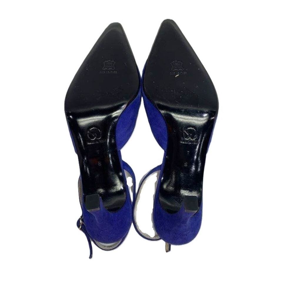 St. John Two Tone Suede Leather Buckle Ankle Strap Heels 7 - Picture 6 of 9
